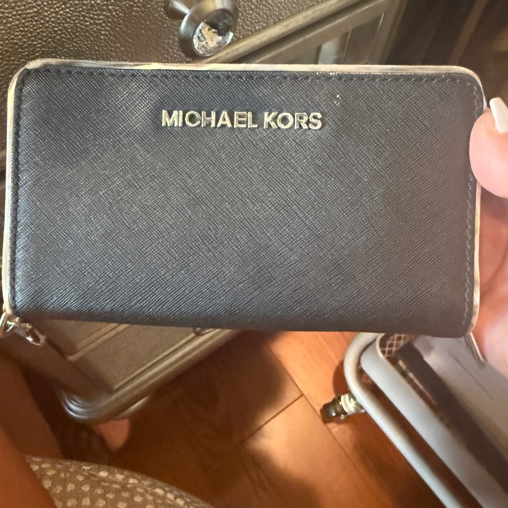 Michael Kors Black Zip-Around Wallet
